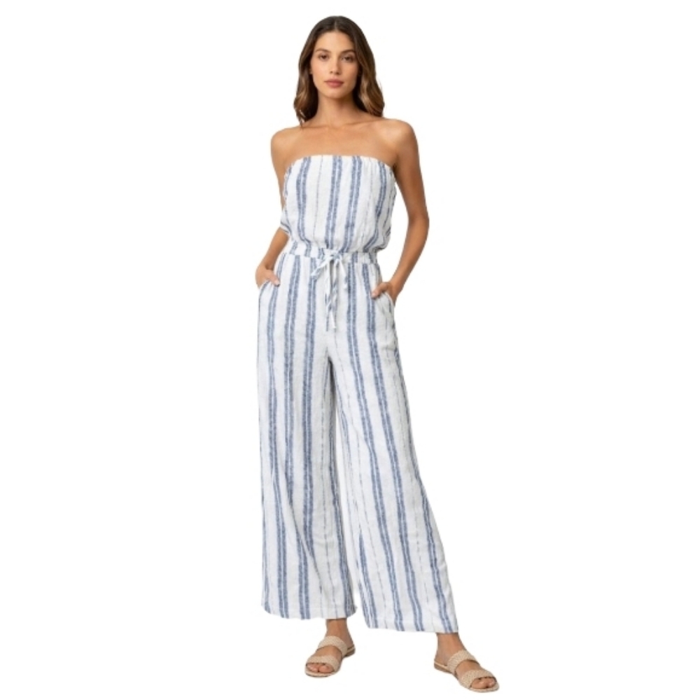 Toxik3 Striped Jumpsuit Straight Wide Leg‎ Women's Small